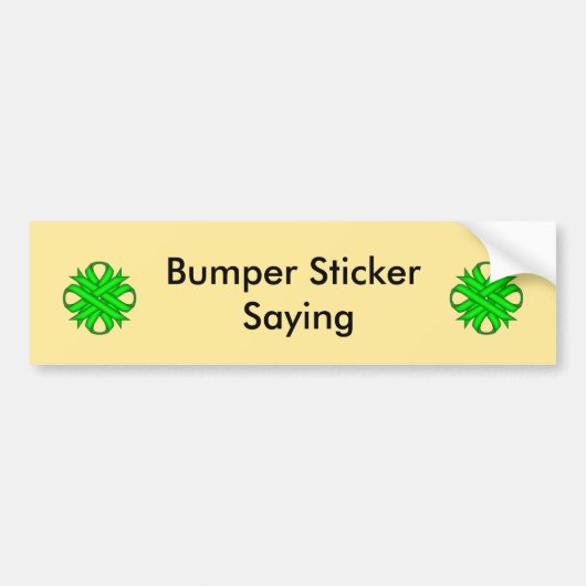 Lime Green Clover Ribbon van Kenneth Yoncich Bumpersticker (Voorkant)