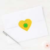 Lime Green Clover Ribbon van Kenneth Yoncich Hart Sticker (Envelop)