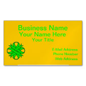 Lime Green Clover Ribbon van Kenneth Yoncich Magnetisch Visitekaartje (Voorkant)