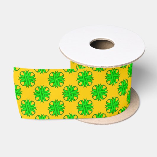 Lime Green Clover Ribbon van Kenneth Yoncich Satijnen Lint (Spoel)