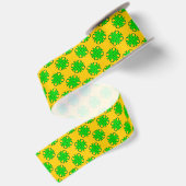 Lime Green Clover Ribbon van Kenneth Yoncich Satijnen Lint (Achterkant)