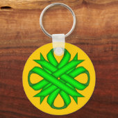 Lime Green Clover Ribbon van Kenneth Yoncich Sleutelhanger (Voorkant)
