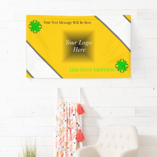 Lime Green Clover Ribbon van Kenneth Yoncich Spandoek (Insitu)