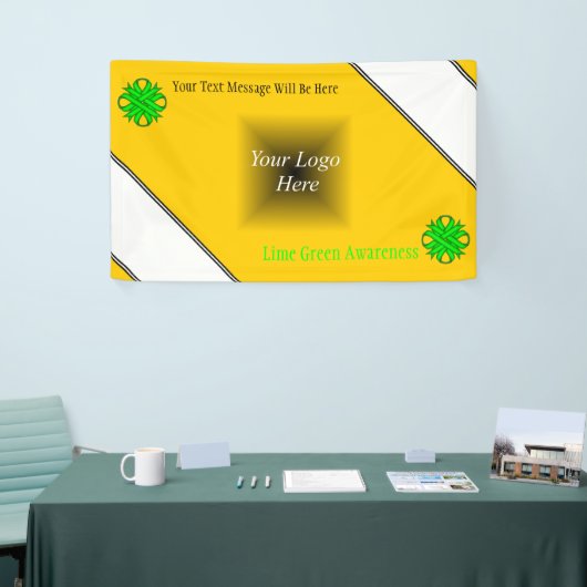 Lime Green Clover Ribbon van Kenneth Yoncich Spandoek (Beurs)