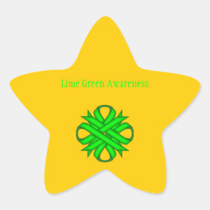Lime Green Clover Ribbon van Kenneth Yoncich Ster Sticker