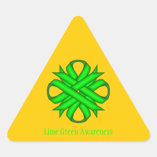 Lime Green Clover Ribbon van Kenneth Yoncich Sticker (Voorkant)