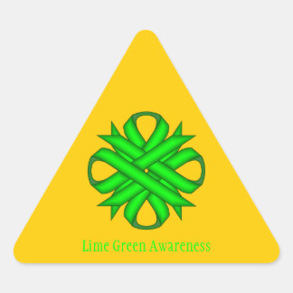 Lime Green Clover Ribbon van Kenneth Yoncich Sticker