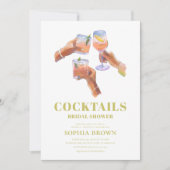 Lime Green Cocktails Vrijgezellenfeest Kaart (Voorkant)