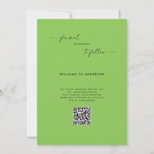 Lime Green Collage Fotobruiloft Bewaar de datum Save The Date (Achterkant)
