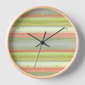 Lime Green Coral Oranje Waterverf Stripes Patroon (Voorkant)