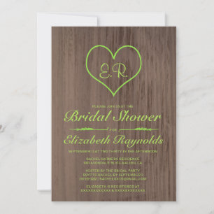 Lime Green Country Bridal Shower-uitnodigingen Kaart