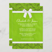 Lime Green Country Lace Wedding Invitations Kaart (Voorkant / Achterkant)