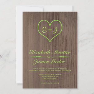 Lime Green Country Wedding Invitations Kaart