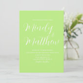 Lime Green Couple Wedding Invitation Kaart (Staand voorkant)