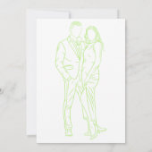 Lime Green Couple Wedding Invitation Kaart (Achterkant)