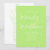 Lime Green Couple Wedding Invitation Kaart (Voorkant / Achterkant)