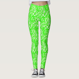 Lime Green Crayon Patroon Leggings