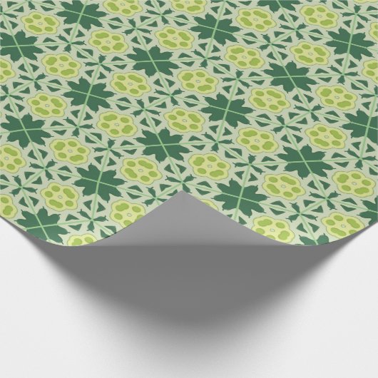 Lime Green Cream geometrisch Cadeaupapier (Hoek)