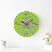 Lime Green Cursive Clock Grote Klok (Huis)