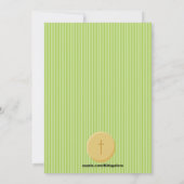 Lime Green Cute First Community Boy Invitation Kaart (Achterkant)