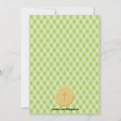 Lime Green Cute First Community Boy Invitation Kaart (Achterkant)