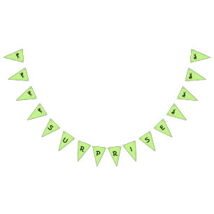 Lime Green Dachshund Bunting Party Banner