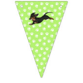 Lime Green Dachshund Bunting Party Banner (Derde vlag)