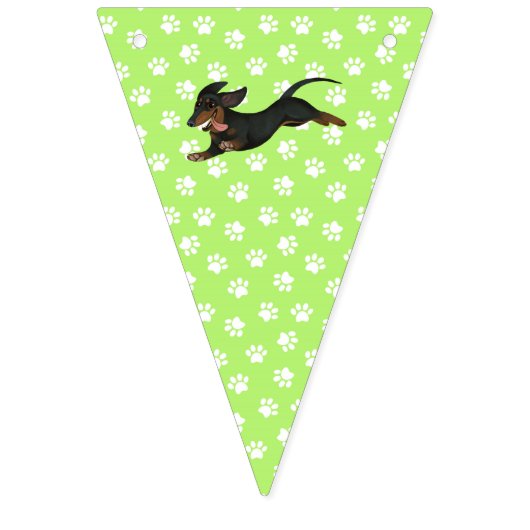 Lime Green Dachshund Bunting Party Banner (Derde vlag)