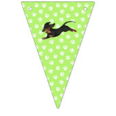 Lime Green Dachshund Bunting Party Banner (Tweede vlag)