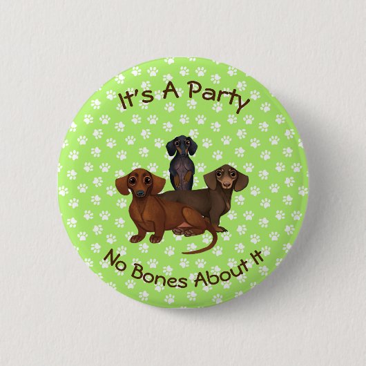 Lime Green Dachshund Pin Button (Voorkant)