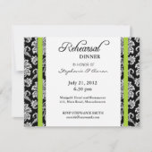 Lime Green Damask Rehearsal Dinner Kaart (Voorkant)