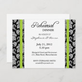 Lime Green Damask Rehearsal Dinner Kaart (Voorkant / Achterkant)