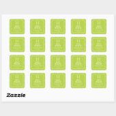 Lime Green Damask Torah Bat Mitzvah Vierkante Sticker (Vel)