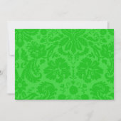 Lime Green Damask Wedding Invitations Kaart (Achterkant)