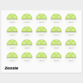 Lime Green Damask Wedding Sticker (Vel)