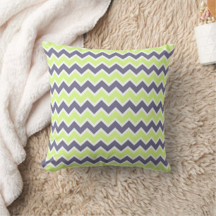 Lime Green & Dark Gray Chevron Pattern Kussen