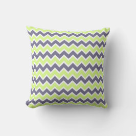 Lime Green & Dark Gray Chevron Pattern Kussen