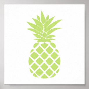 Lime Green Decorative Pineapple Shape Poster