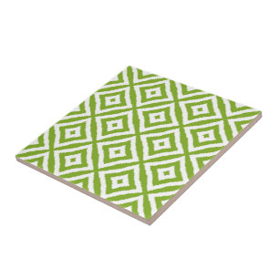 Lime Green Diamond Shaped Squares Mozaïek Patroon Tegeltje