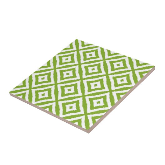 Lime Green Diamond Shaped Squares Mozaïek Patroon Tegeltje (Zijkant)