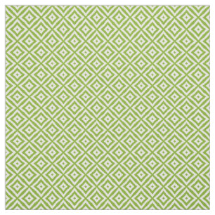 Lime Green Diamond Squares Ikat Mosaic Pattern Stof