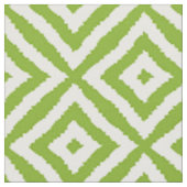 Lime Green Diamond Squares Ikat Mosaic Pattern Stof (Close Up)