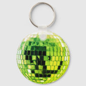 Lime Green Disco Disco Ball Sleutelhanger (Voorkant)