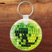 Lime Green Disco Disco Ball Sleutelhanger (Achterkant)