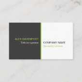 Lime Green Donkergrijs Moderne Clean Line Visitekaartje (Voorkant)