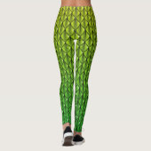 Lime Green Dragon Scale (Fade) Fantasy Leggings (Achterkant)