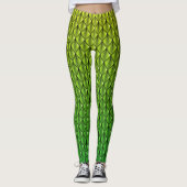 Lime Green Dragon Scale (Fade) Fantasy Leggings (Voorkant)