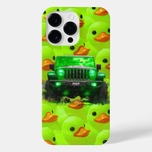 Lime Green Ducks met een Green 4x4 Truck iPhone Hoesje (Achterkant)