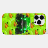 Lime Green Ducks met een Green 4x4 Truck iPhone Hoesje (Achterkant horizontaal)