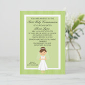 Lime Green  Eerste Communistische Girl Invitation Kaart (Staand voorkant)